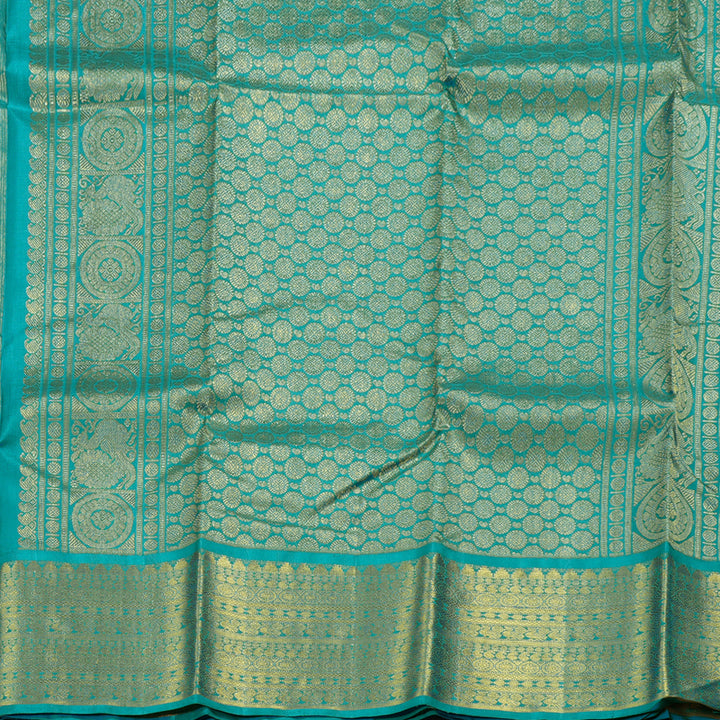 Hayagrivas Blue Kanjivaram Silk Saree with Sea Blue Border BBC1412L11-4