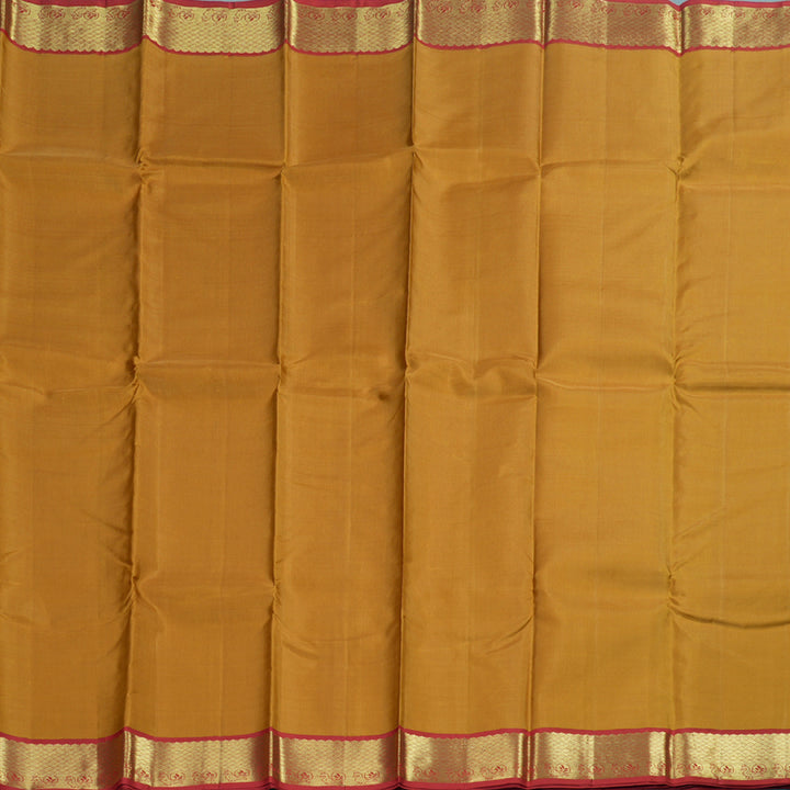 Hayagrivas Mustard Kanjivaram Silk Saree with Red Border BBC1412L7-10