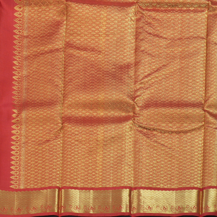 Hayagrivas Mustard Kanjivaram Silk Saree with Red Border BBC1412L7-10