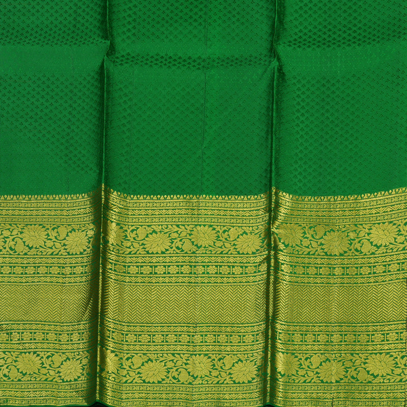 Hayagrivas Red Kanjivaram Pattu Pavadai with Dark Green border BBC2678A36-6