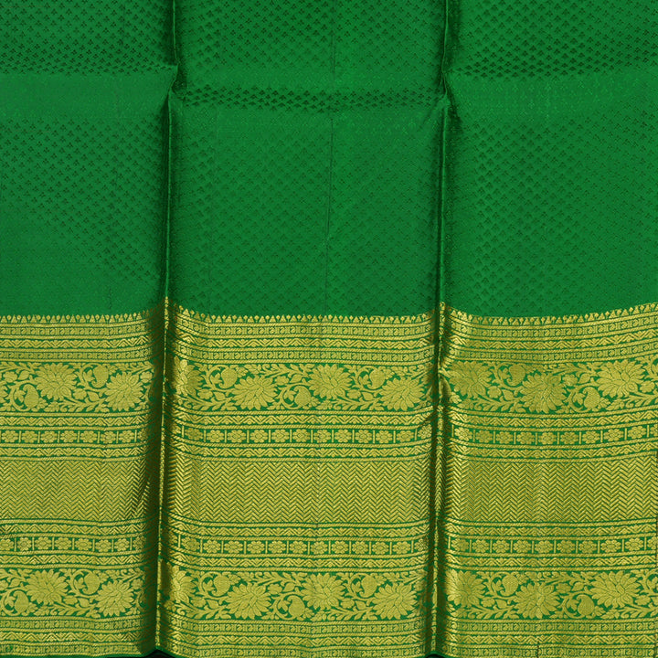 Hayagrivas Red Kanjivaram Pattu Pavadai with Dark Green border BBC2678A36-6