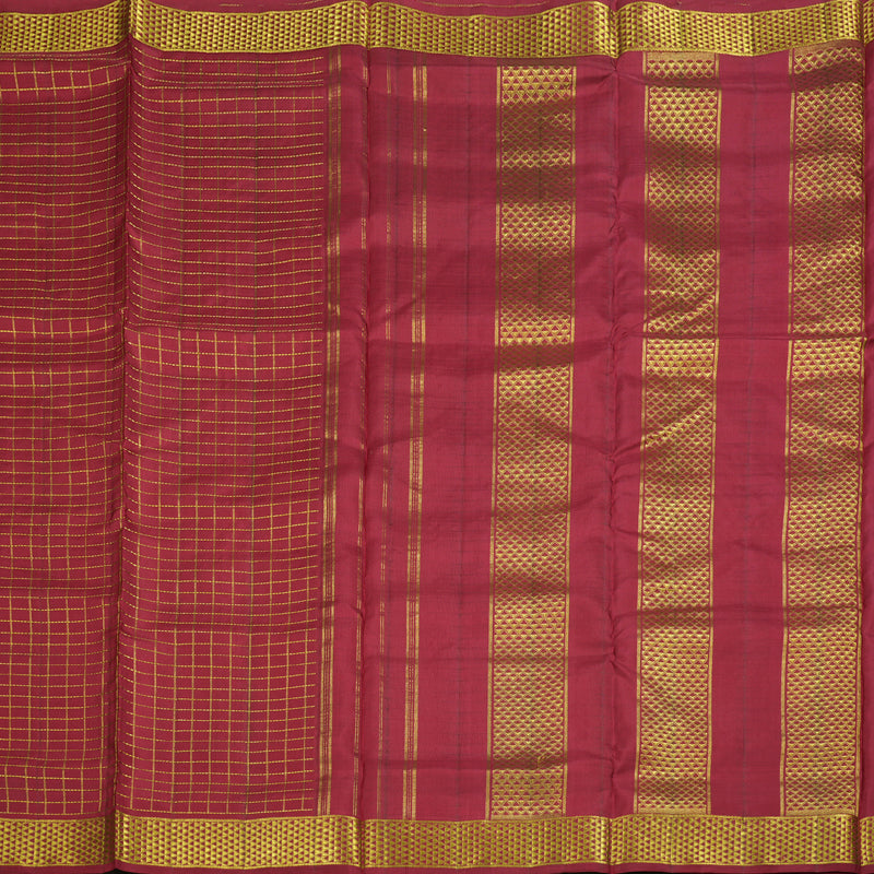 Hayagrivas Koorai Maroon Jari Kattam Ten Yards Silk Saree BBC2919C13-1