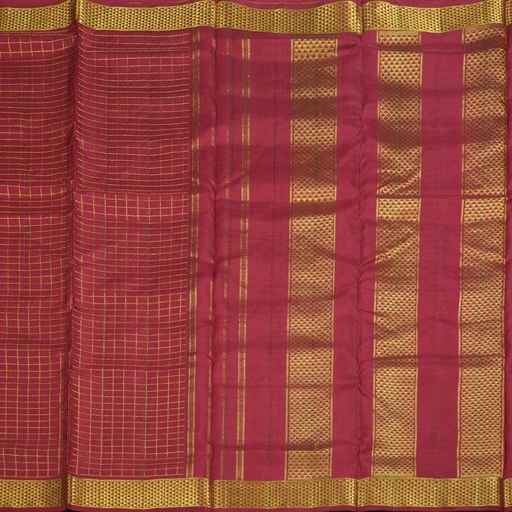 Hayagrivas Koorai Maroon Jari Kattam Ten Yards Silk Saree BBC2919C13-1