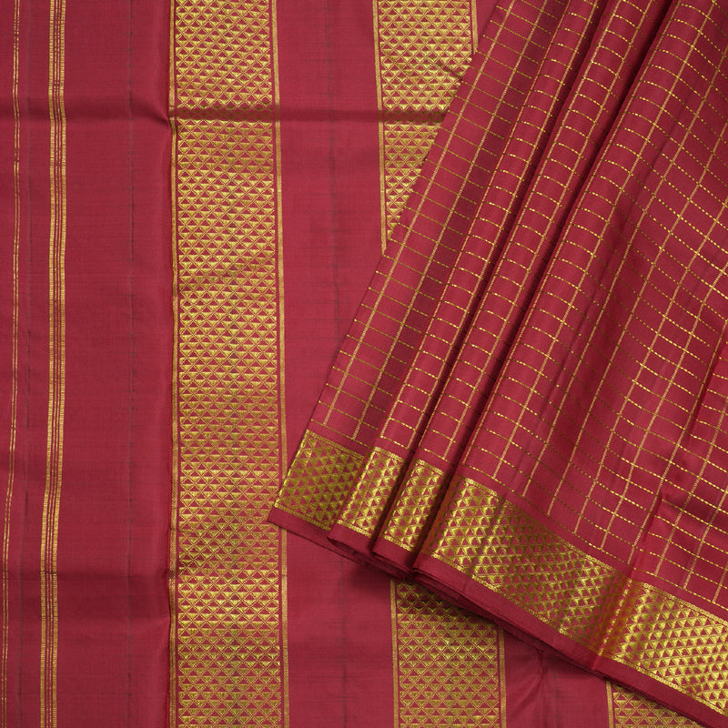 Hayagrivas Koorai Maroon Jari Kattam Ten Yards Silk Saree BBC2919C13-1