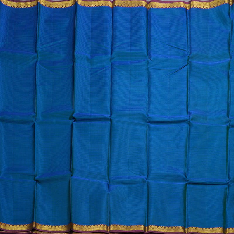 Hayagrivas Blue Handloom Kanjivaram Silk Saree with Purple Border BBC3026C2-18