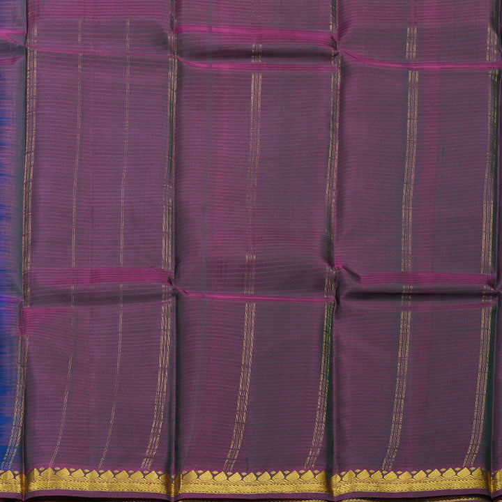 Hayagrivas Blue Handloom Kanjivaram Silk Saree with Purple Border BBC3026C2-18