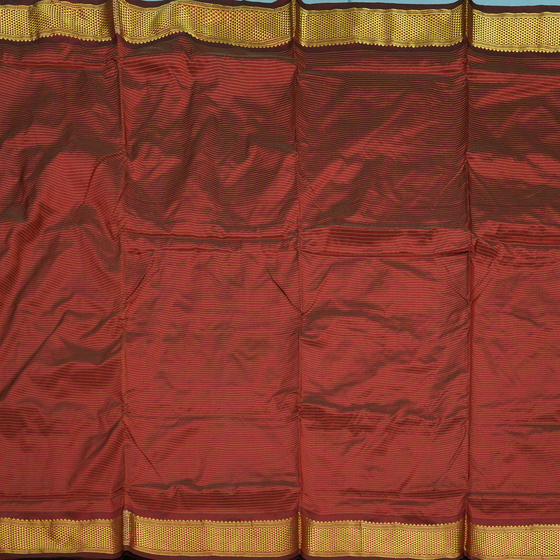 Hayagrivas Handloom Rust Orange Ten Yards Silk Saree BBC3029C2-5