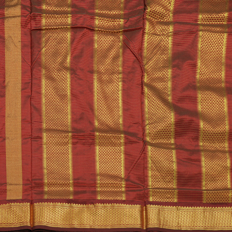 Hayagrivas Handloom Rust Orange Ten Yards Silk Saree BBC3029C2-5