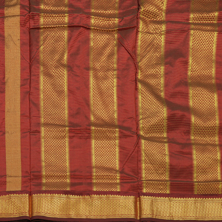 Hayagrivas Handloom Rust Orange Ten Yards Silk Saree BBC3029C2-5