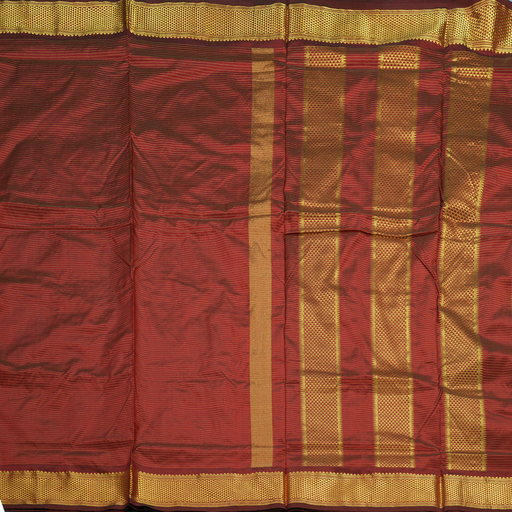 Hayagrivas Handloom Rust Orange Ten Yards Silk Saree BBC3029C2-5