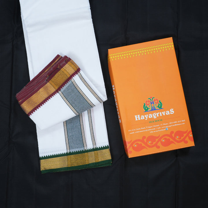 Hayagrivas Handloom 10*6 Cotton Dhoti in 5 Kan KBE471F1-1