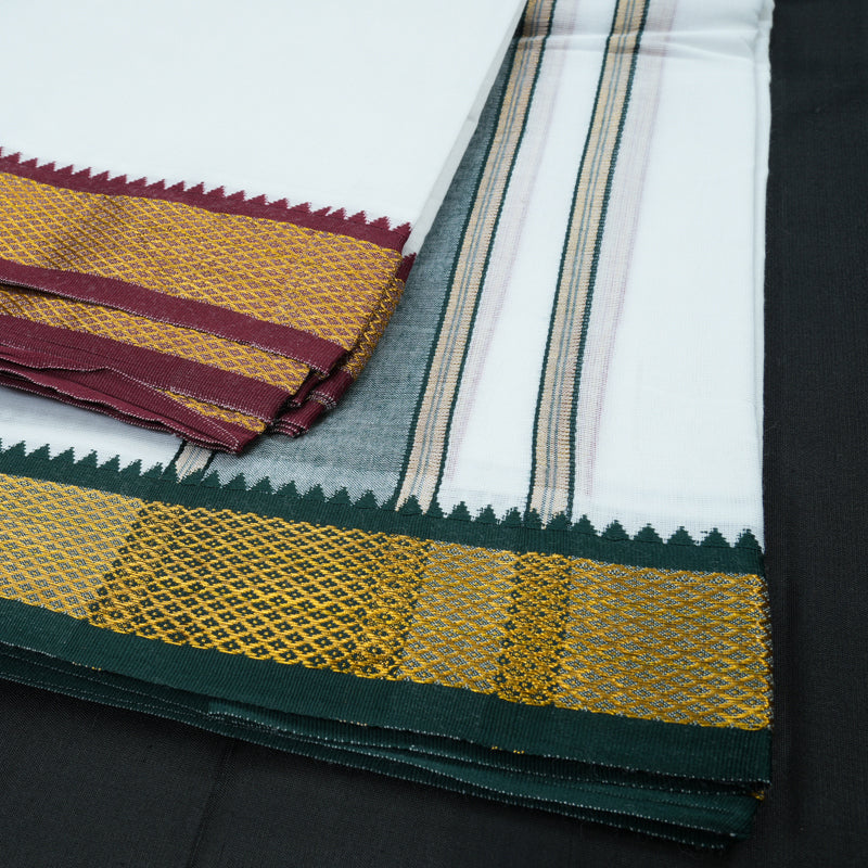 Hayagrivas Handloom 10*6 Cotton Dhoti in 5 Kan KBE471F1-1
