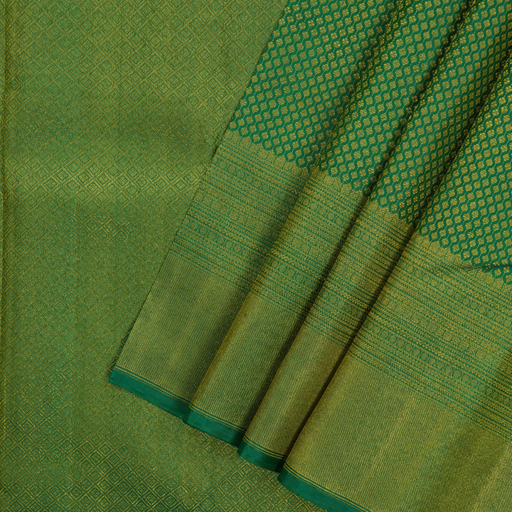 Hayagrivas Handloom Green Kanjivaram Silk Saree BBC426F2-1