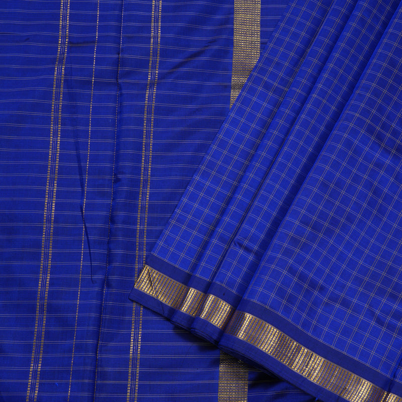 Hayagrivas Blue Ten Yards Silk Saree BBC481G19-1