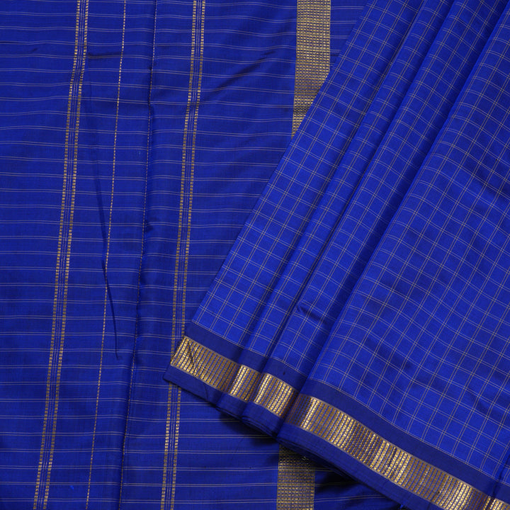 Hayagrivas Blue Ten Yards Silk Saree BBC481G19-1