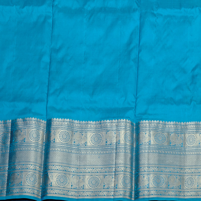 Hayagrivas Pure Pattu Pavadai in Regal Crimson Red with Aqua Blue BBC541G24-11