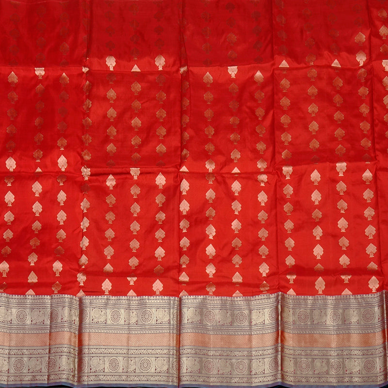 Hayagrivas Pure Pattu Pavadai in Regal Crimson Red with Aqua Blue BBC541G24-11