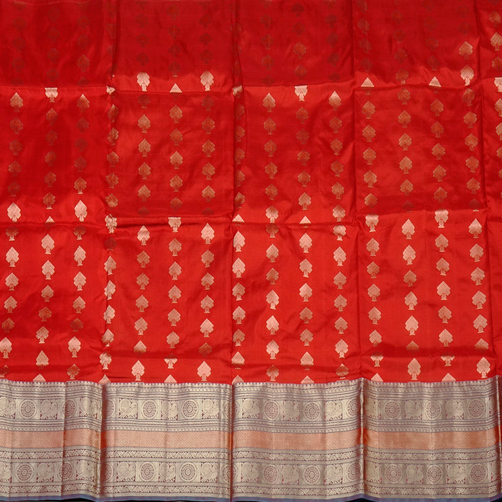 Hayagrivas Pure Pattu Pavadai in Regal Crimson Red with Aqua Blue BBC541G24-11