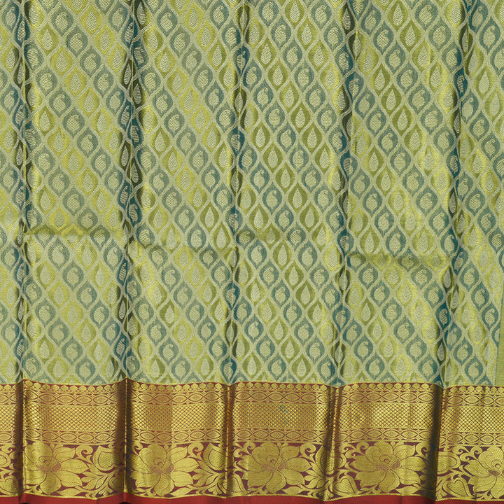 Hayagrivas Green (Tissue) Kanjivaram Pattu Pavadai BBC541G6-10