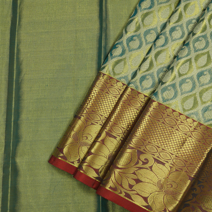 Hayagrivas Green (Tissue) Kanjivaram Pattu Pavadai BBC541G6-10