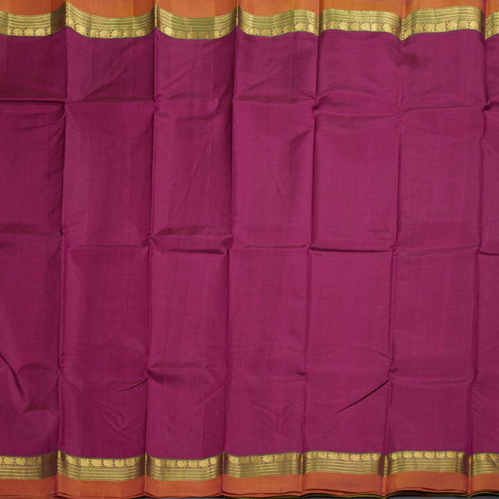 Hayagrivas Dark Pink Handloom Kanjivaram Silk Saree with Mandhalir Border BBC736H1-4