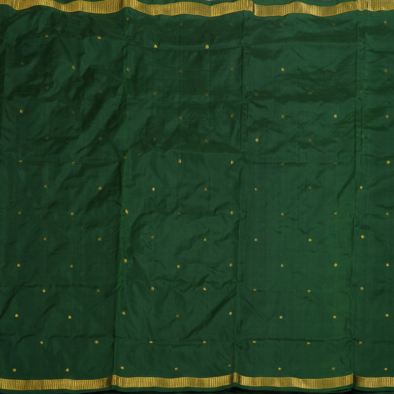 Hayagrivas Bottle Green Ten Yards Silk Saree BBC833I1-1