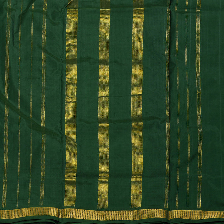 Hayagrivas Bottle Green Ten Yards Silk Saree BBC833I1-1