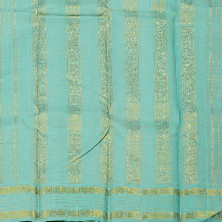 Hayagrivas Handloom Navy Blue & Purple Stripes Kanjivaram Silk Saree BBC993J11-1