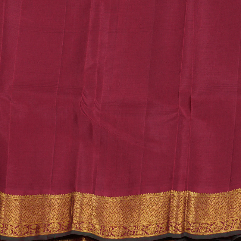 Hayagrivas Lemon Yellow Handloom Kanjivaram Silk Saree with Maroon Border BBC993J13-1