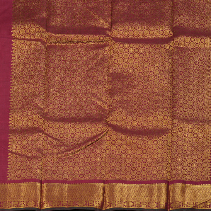 Hayagrivas Lemon Yellow Handloom Kanjivaram Silk Saree with Maroon Border BBC993J13-1