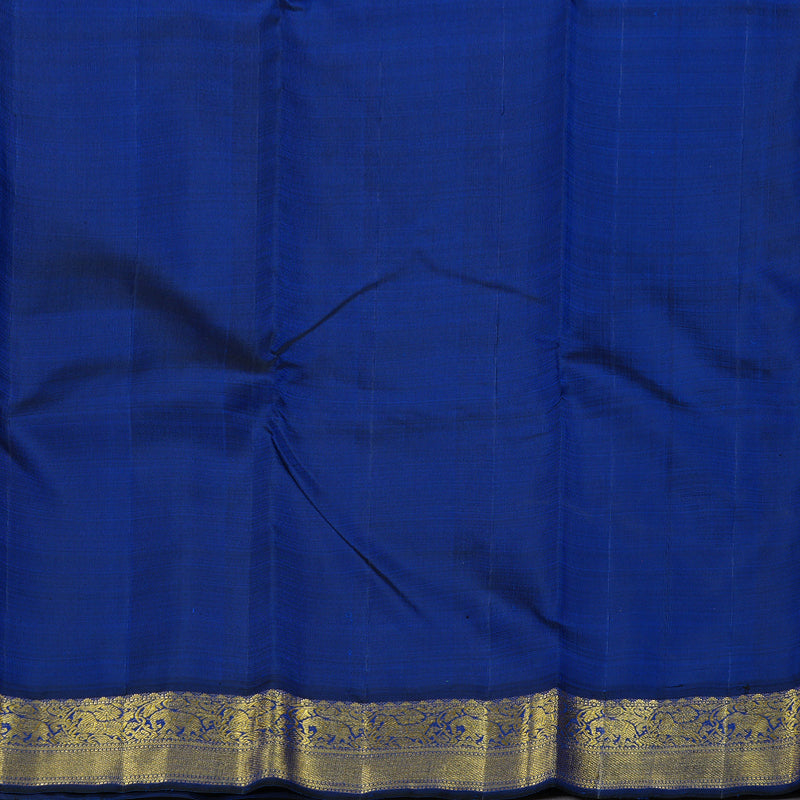 Hayagrivas Mustard Yellow Handloom Kanjivaram Silk Saree with Blue Border BBC993J8-3