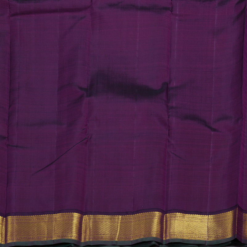 Hayagrivas Mango Yellow Handloom Kanjivaram Silk Saree with Dark Purple Border BBC993J9-4