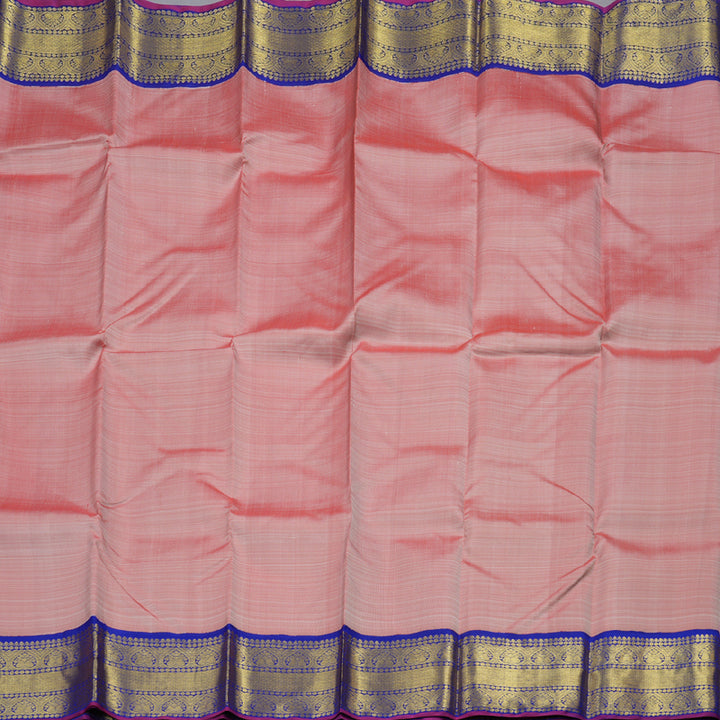 Hayagrivas Guava Pink Handloom Kanjivaram Silk Saree with Blue Border BBC994J2-1