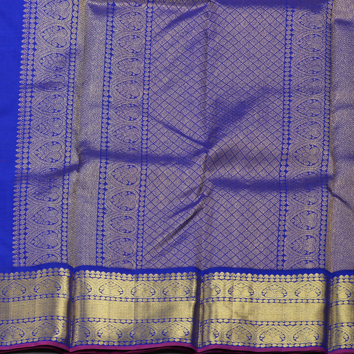 Hayagrivas Guava Pink Handloom Kanjivaram Silk Saree with Blue Border BBC994J2-1