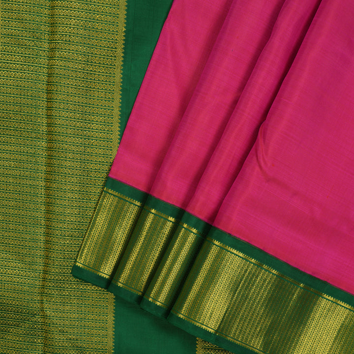 Hayagrivas Handloom Rani Pink Ten Yards Silk Madisar Saree BBC994J8-3