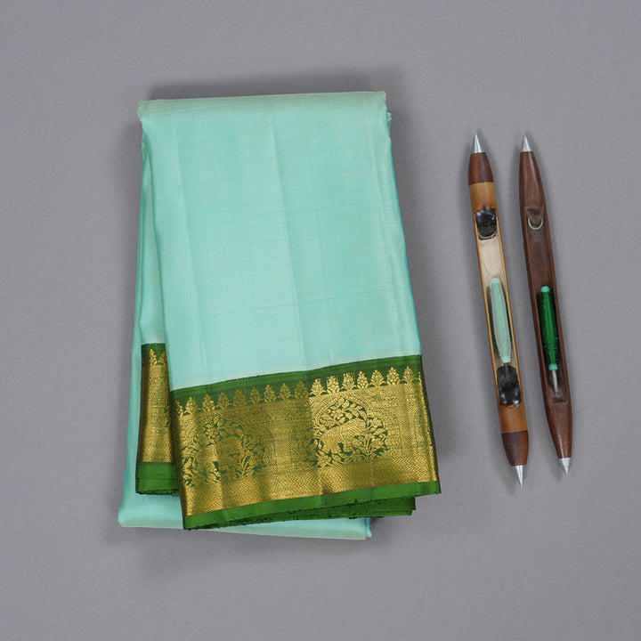 Hayagrivas Handloom Korvai Baby Blue With Green Kanjivaram Silk Saree BBD1007J4-3