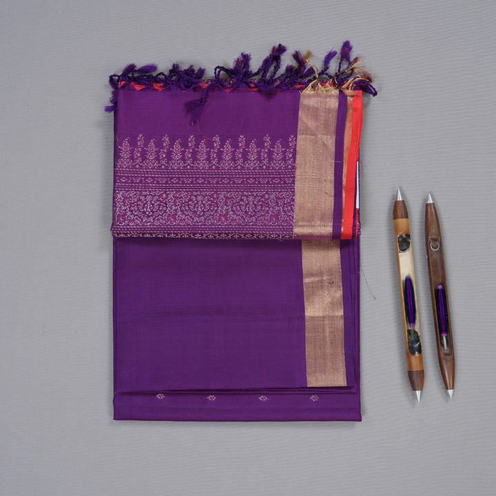 Hayagrivas Purple Soft Silk Saree with Red Border BBD100D1-5