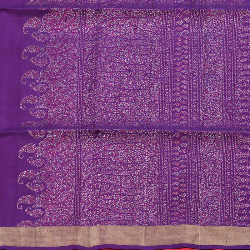 Hayagrivas Purple Soft Silk Saree with Red Border BBD100D1-5