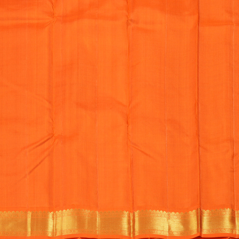 Hayagrivas Vibrant Blue Handloom Kanjivaram Silk Saree with Orange Border BBD1013J5-1