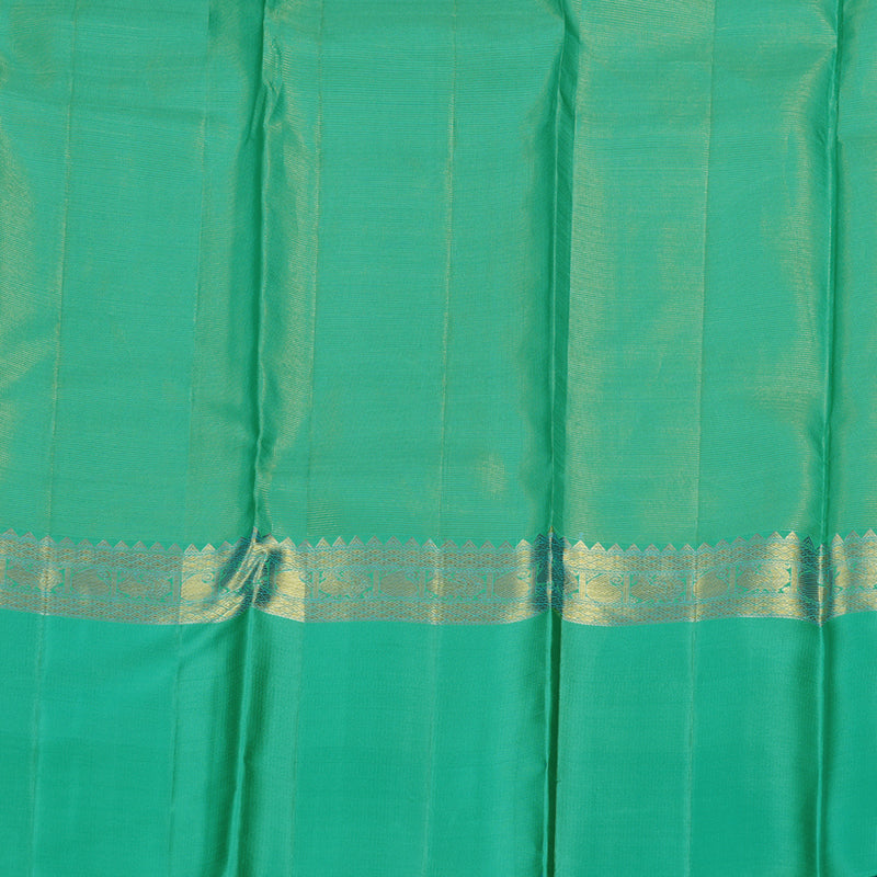 Hayagrivas Yellow Handloom Kanjivaram Silk Saree with Sea Green Border BBD1014J3-1