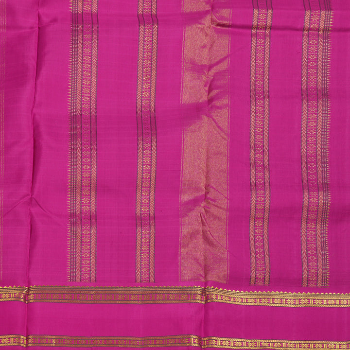 Hayagrivas Purple Handloom Kanjivaram Ten Yards Silk Saree with Pink Border BBD1015J13-1
