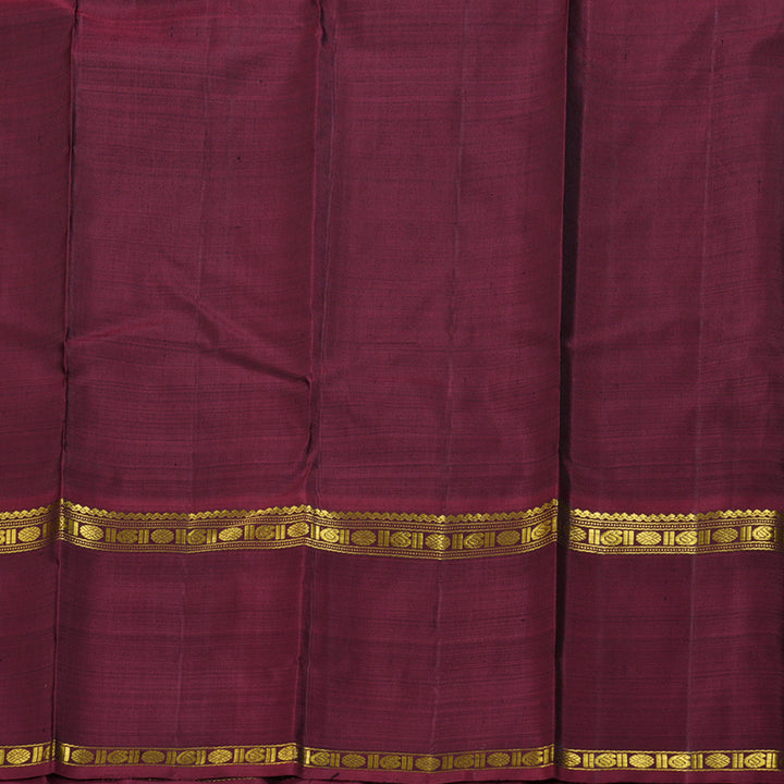 Hayagrivas Rosewood Pink Handloom Kanjivaram Silk Saree with Ganga Jamuna (Green And Maroon) Border BBD1015J2-1