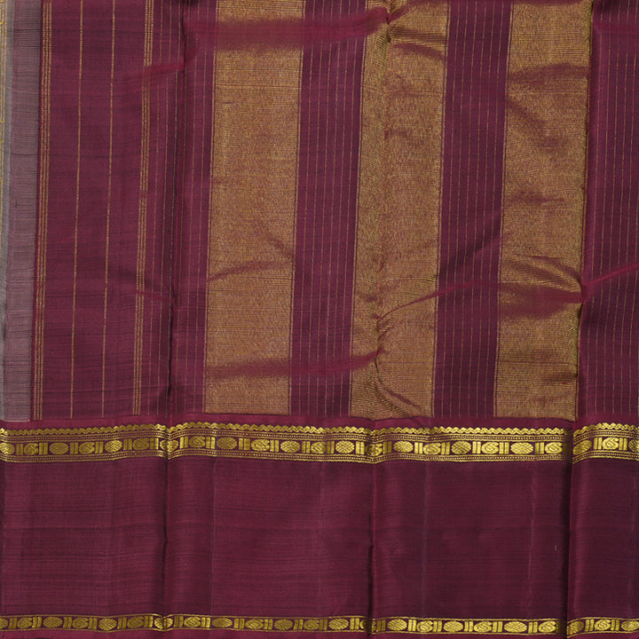 Hayagrivas Rosewood Pink Handloom Kanjivaram Silk Saree with Ganga Jamuna (Green And Maroon) Border BBD1015J2-1