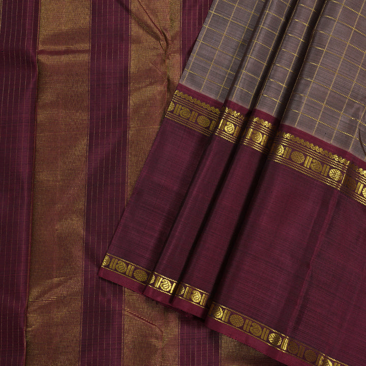 Hayagrivas Rosewood Pink Handloom Kanjivaram Silk Saree with Ganga Jamuna (Green And Maroon) Border BBD1015J2-1