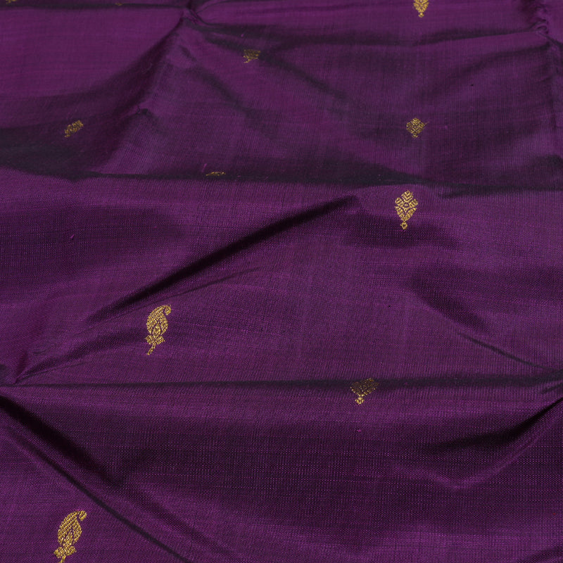 Hayagrivas Dark Purple Kanjivaram Silk Saree with Half White Border BBD1015J6-4