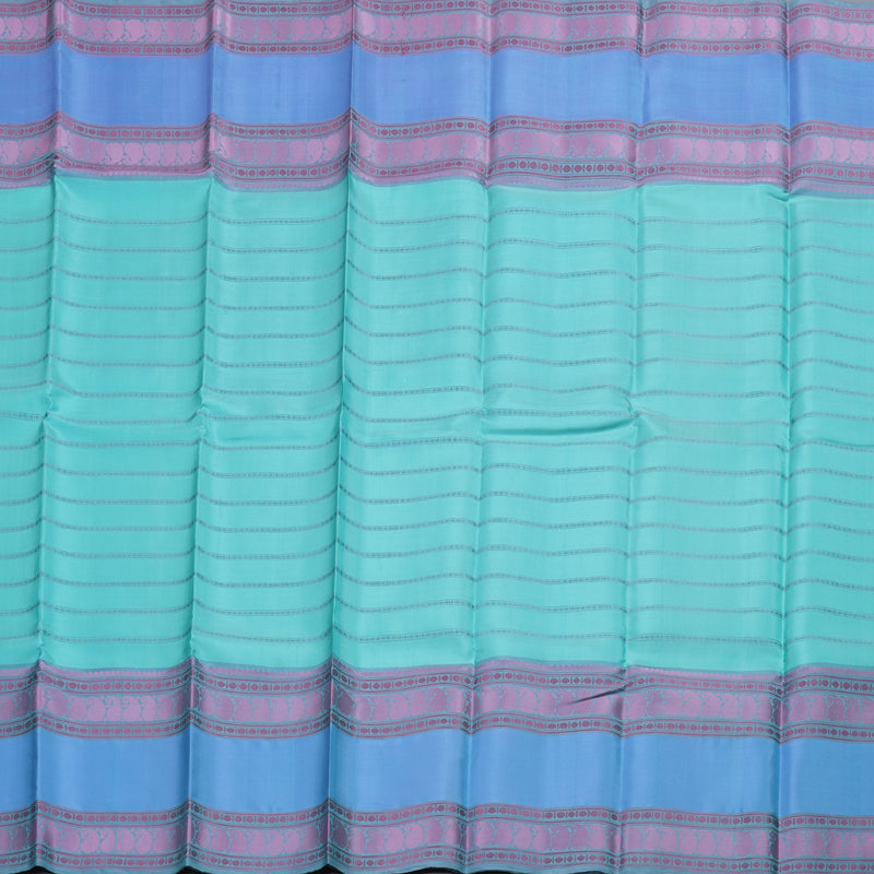 Hayagrivas Light Pastel Green Kanjivaram Silk Saree with Powder Blue Border BBD1017J4-6