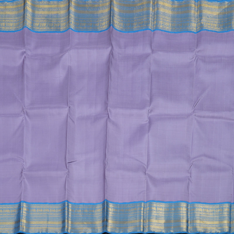 Hayagrivas Dark Lilac Color Kanjivaram Silk Saree with Dark Sky Blue Border BBD1018J1-3