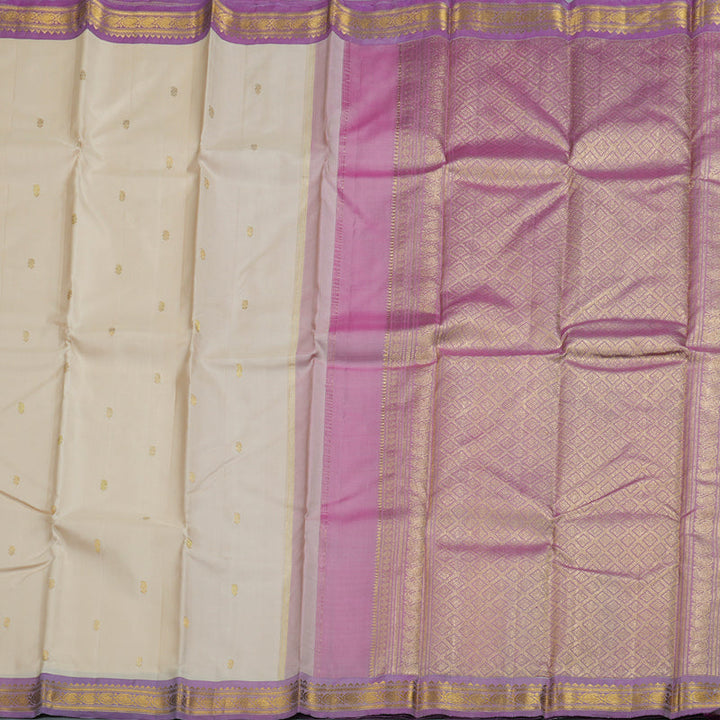 Hayagrivas Half Sandal Kanjivaram Silk Saree with Purplish Pink Border BBD1020J2-1