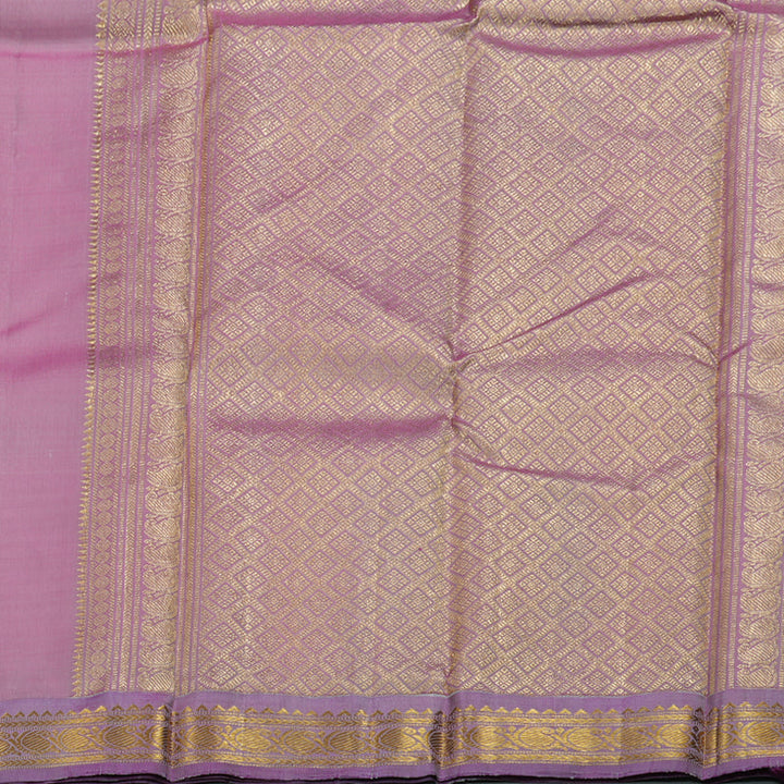 Hayagrivas Half Sandal Kanjivaram Silk Saree with Purplish Pink Border BBD1020J2-1