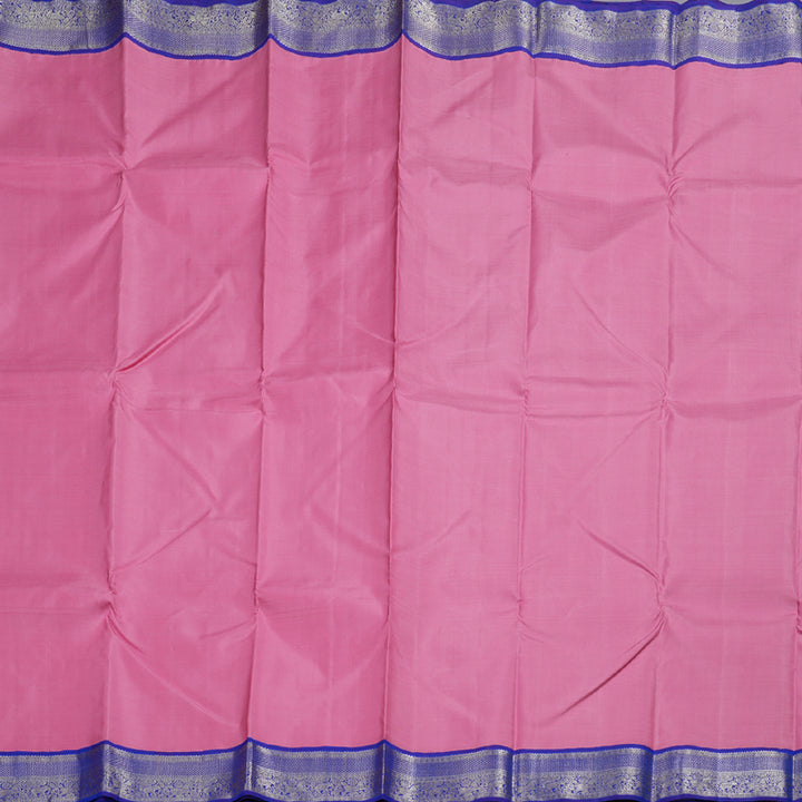 Hayagrivas Rose Pink Kanjivaram Silk Saree with Purplish Blue Border BBD1022J2-1